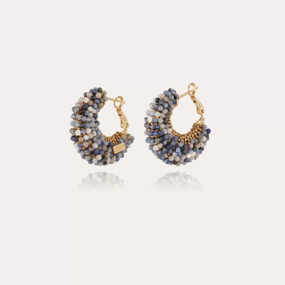 Gas Bijoux Boucles D'Oreilles Izzia Petit Modele Dorees-Apatite Bleue