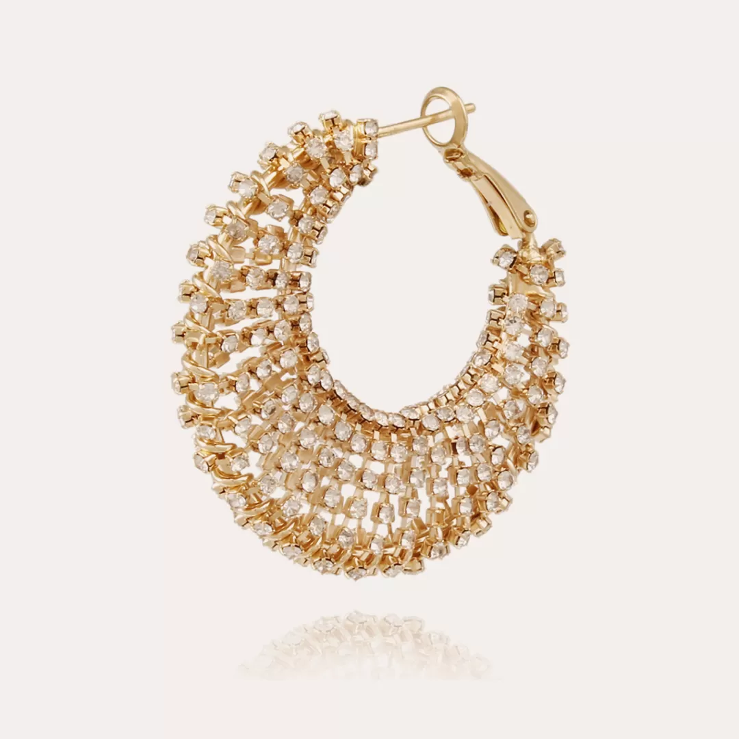 Gas Bijoux Boucles D'Oreilles Izzia Strass Grand Modele Dorees