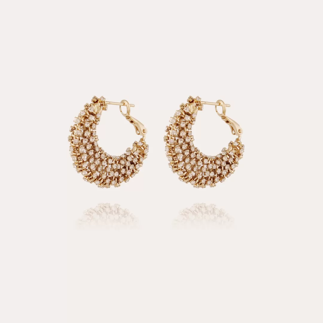 Gas Bijoux Boucles D'Oreilles Izzia Strass Petit Modele Dorees