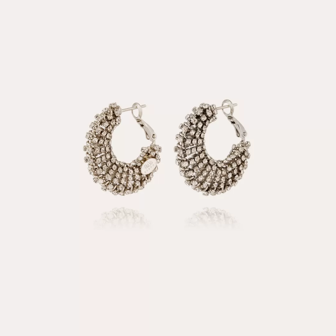 Gas Bijoux Boucles D'Oreilles Izzia Strass Petit Modele Finition Rhodium
