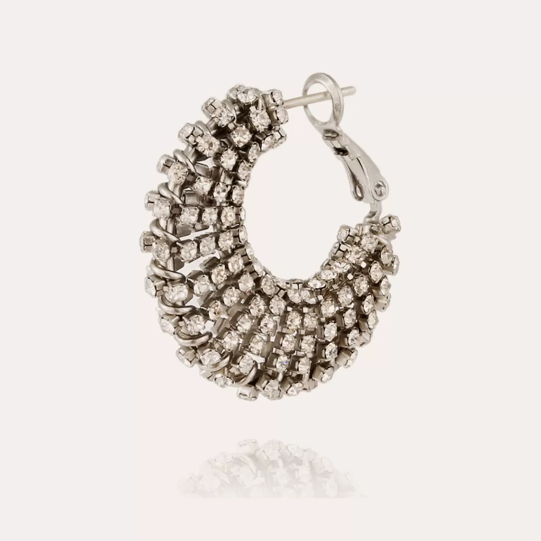 Gas Bijoux Boucles D'Oreilles Izzia Strass Petit Modele Finition Rhodium