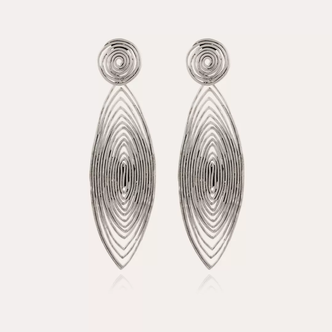 Gas Bijoux Boucles D'Oreilles Longwave Grand Modele Argentees