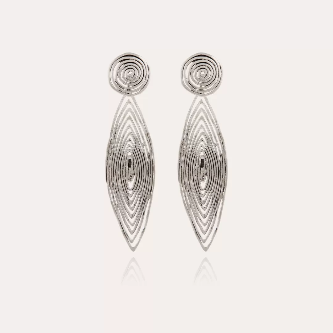 Gas Bijoux Boucles D'Oreilles Longwave Petit Modele Argentees