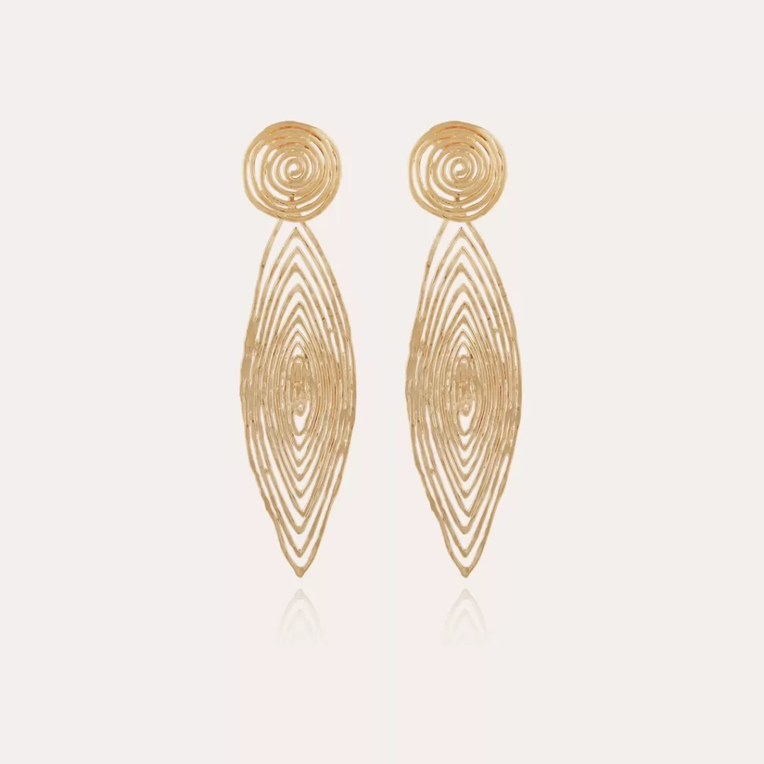 Gas Bijoux Boucles D'Oreilles Longwave Petit Modele Dorees