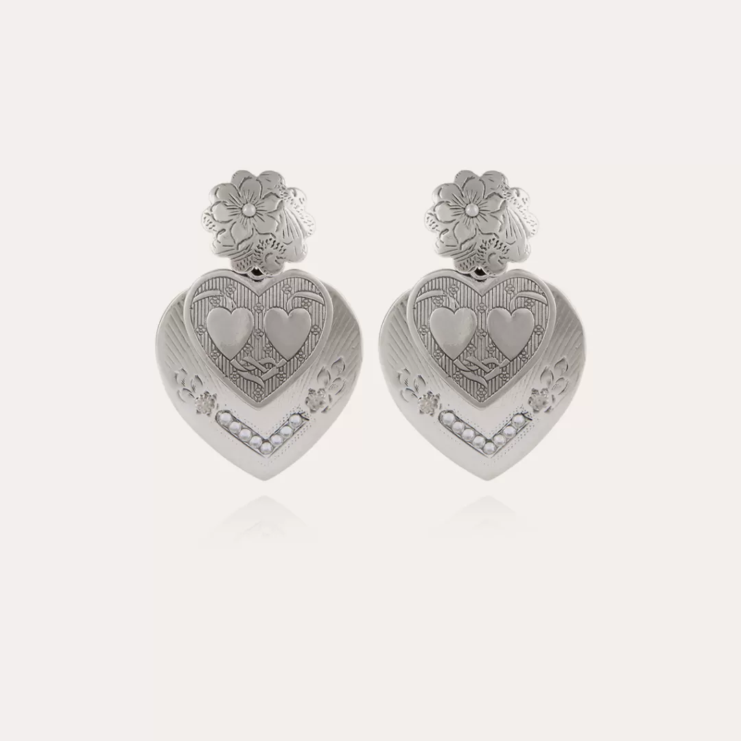 Gas Bijoux Boucles D'Oreilles Love Argentees
