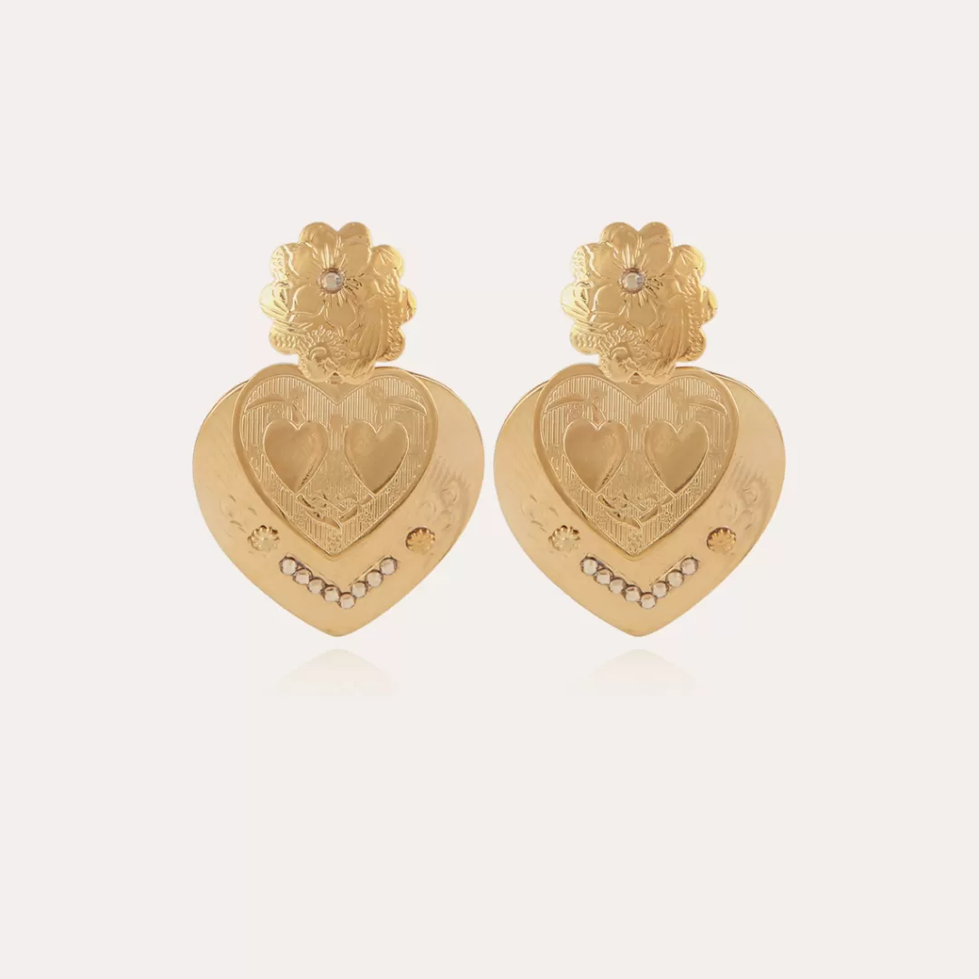 Gas Bijoux Boucles D'Oreilles Love Dorees