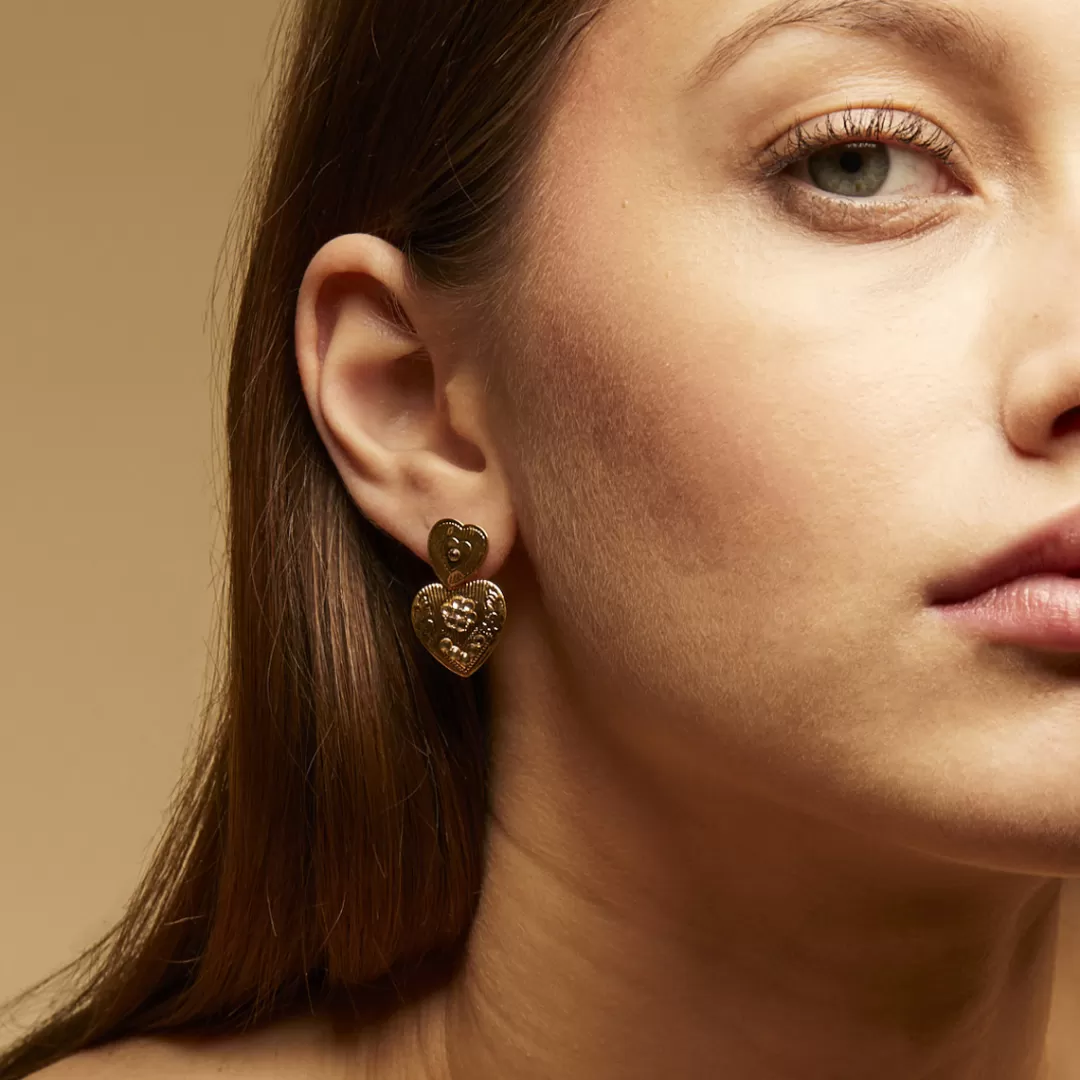 Gas Bijoux Boucles D'Oreilles Love Mini Dorees