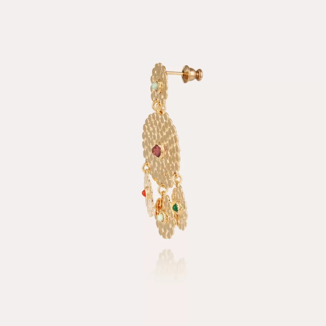 Gas Bijoux Boucles D'Oreilles Lucky Sequin Cabochons Petit Modele Dorees