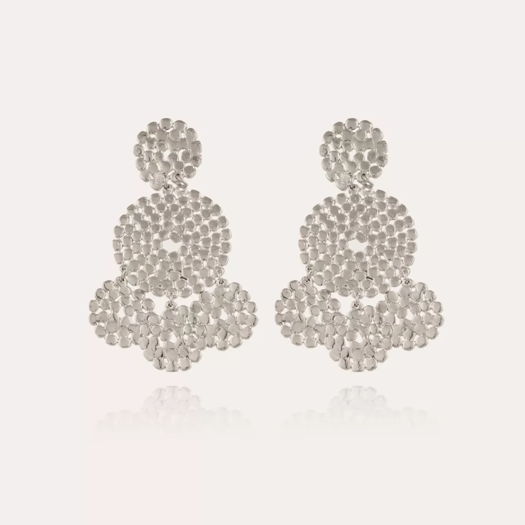 Gas Bijoux Boucles D'Oreilles Lucky Sequin Petit Modele Argentees