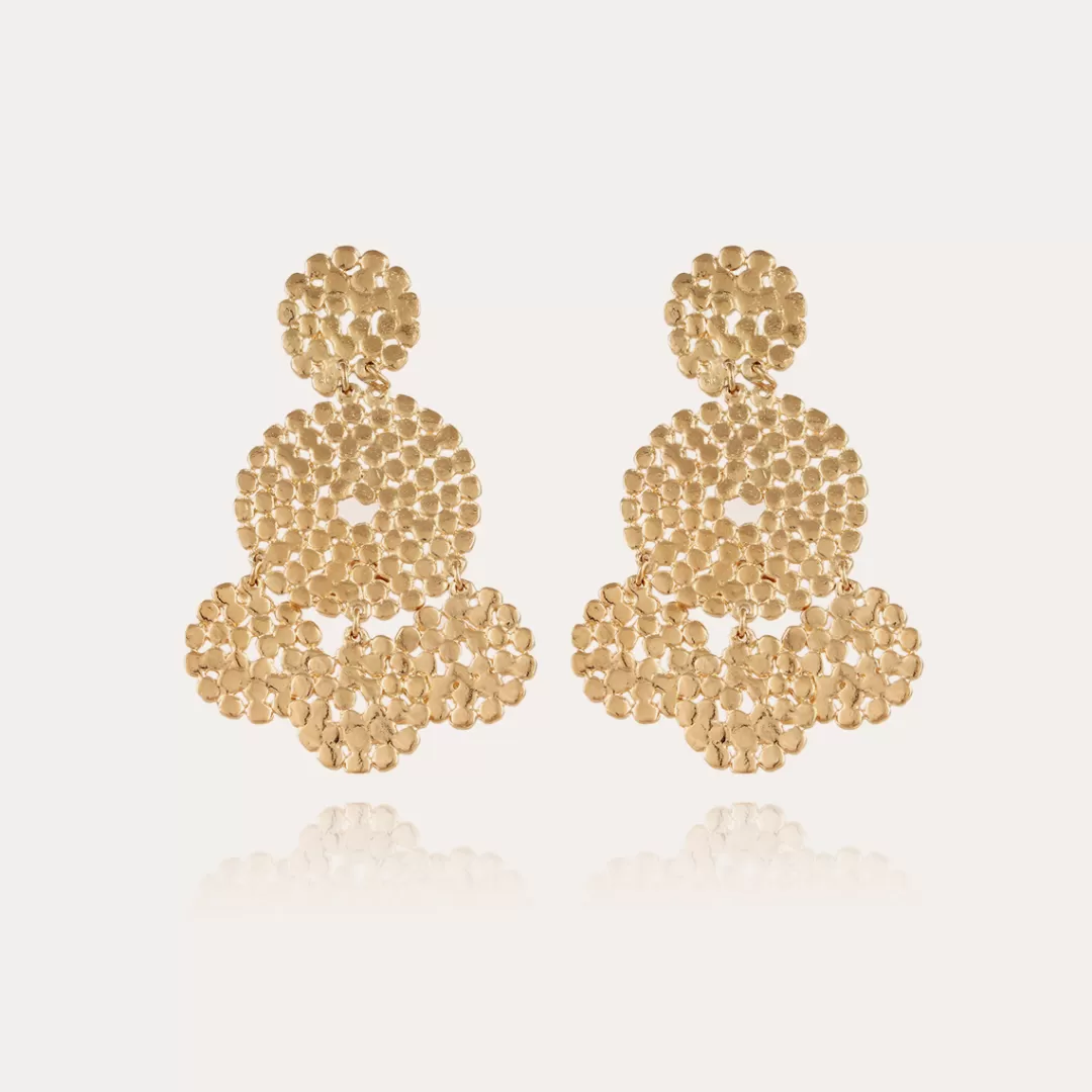 Gas Bijoux Boucles D'Oreilles Lucky Sequin Petit Modele Dorees