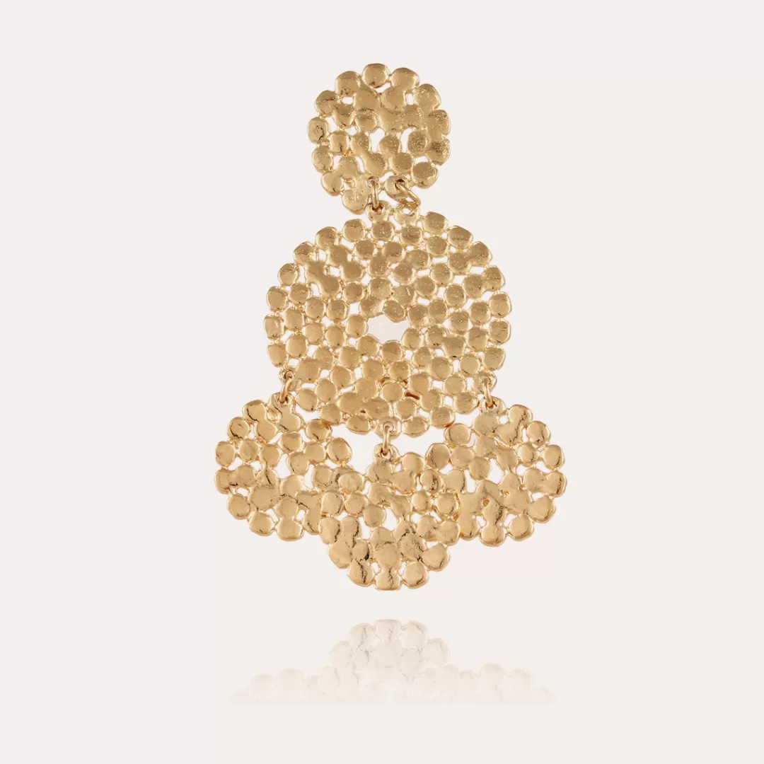 Gas Bijoux Boucles D'Oreilles Lucky Sequin Petit Modele Dorees