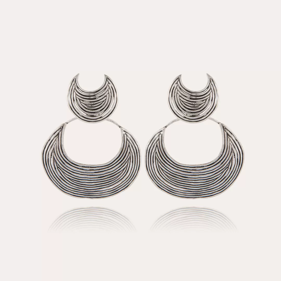 Gas Bijoux Boucles D'Oreilles Luna Wave Argentees