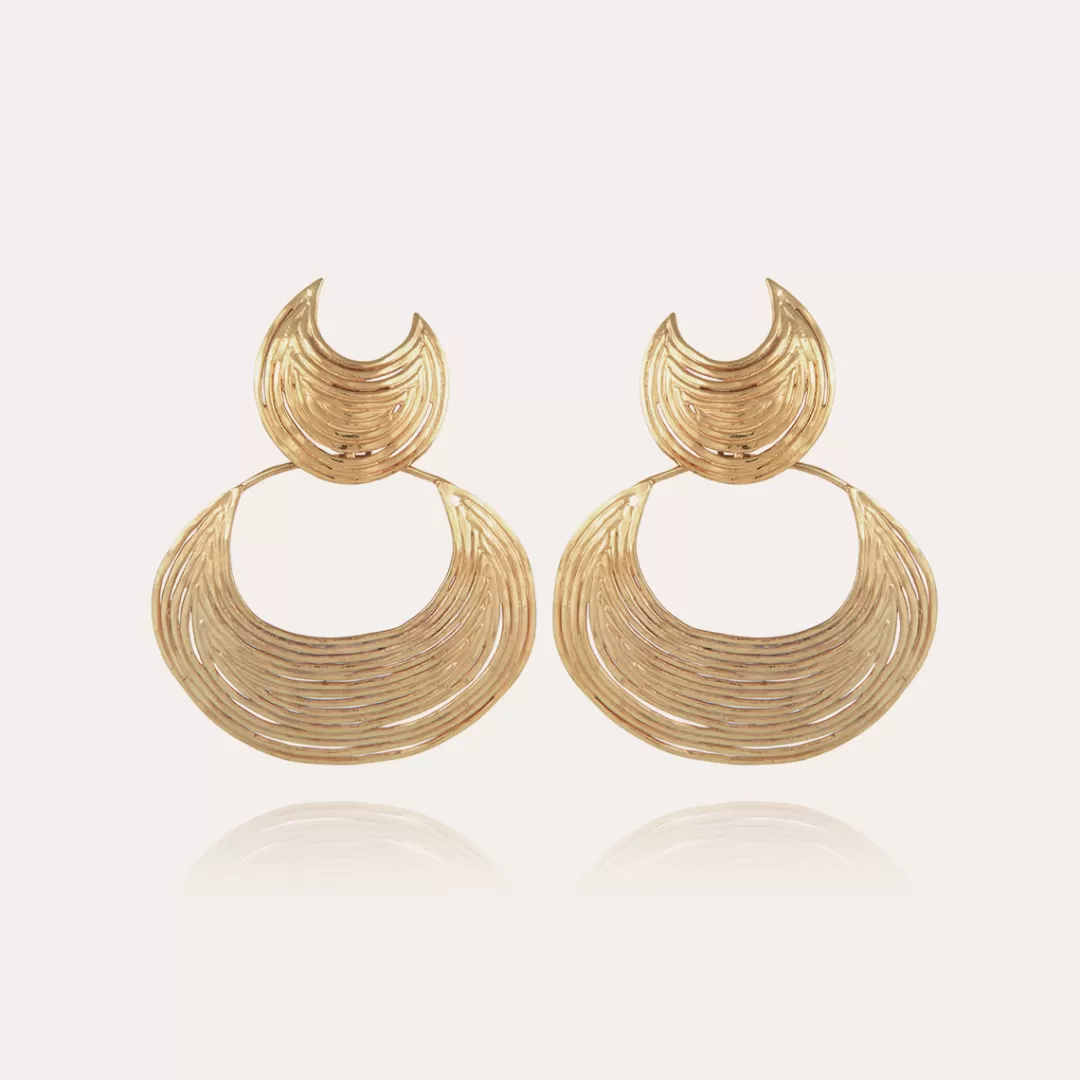 Gas Bijoux Boucles D'Oreilles Luna Wave Dorees