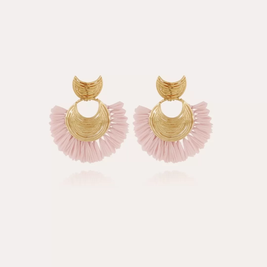 Gas Bijoux Boucles D'Oreilles Luna Wave Raphia Mini Dorees