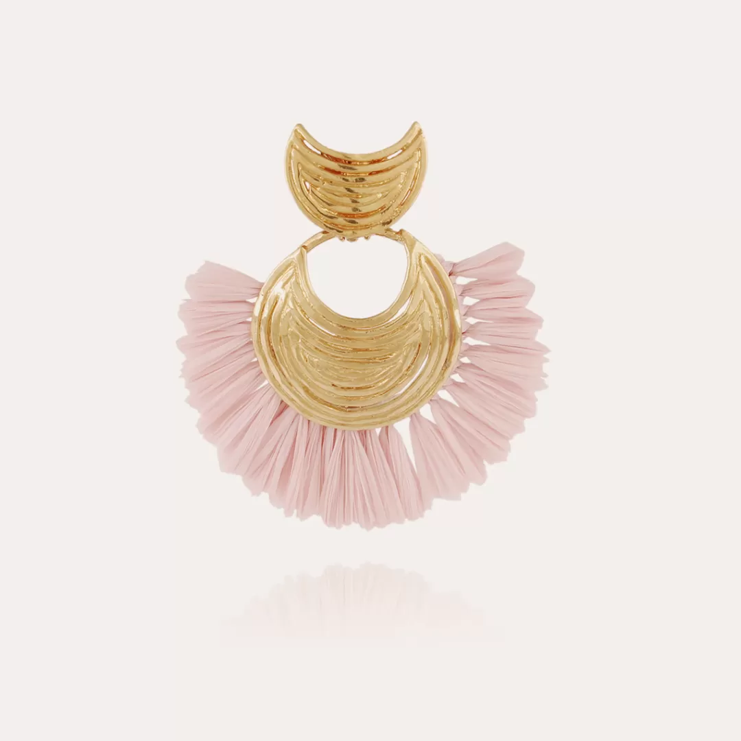 Gas Bijoux Boucles D'Oreilles Luna Wave Raphia Mini Dorees