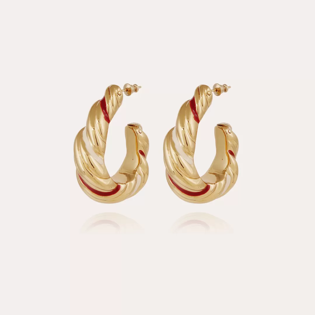 Gas Bijoux Boucles D'Oreilles Meltem Email Dorees