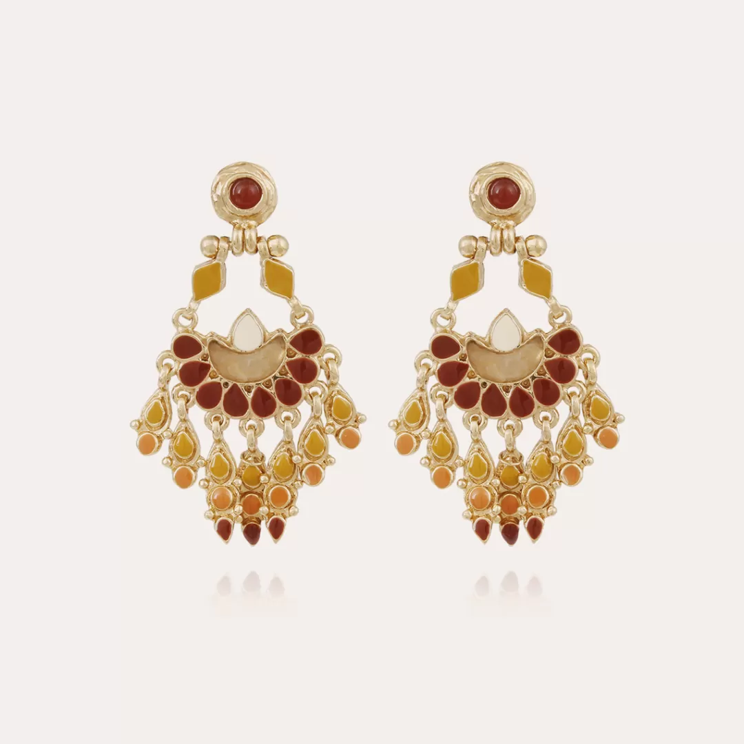 Gas Bijoux Boucles D'Oreilles Musa Email Dorees
