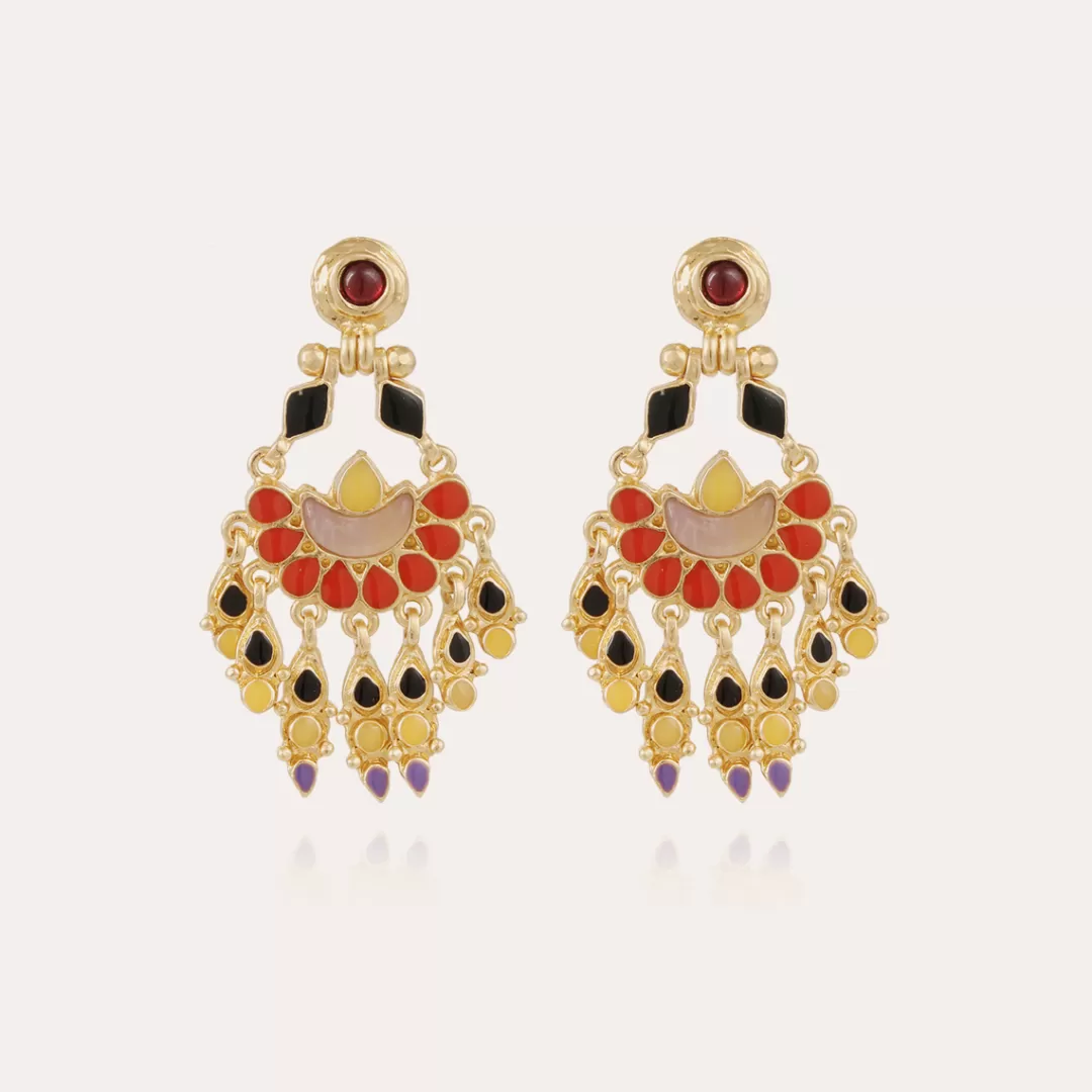 Gas Bijoux Boucles D'Oreilles Musa Email Dorees