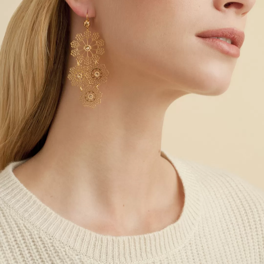 Gas Bijoux Boucles D'Oreilles Neige Mini Dorees