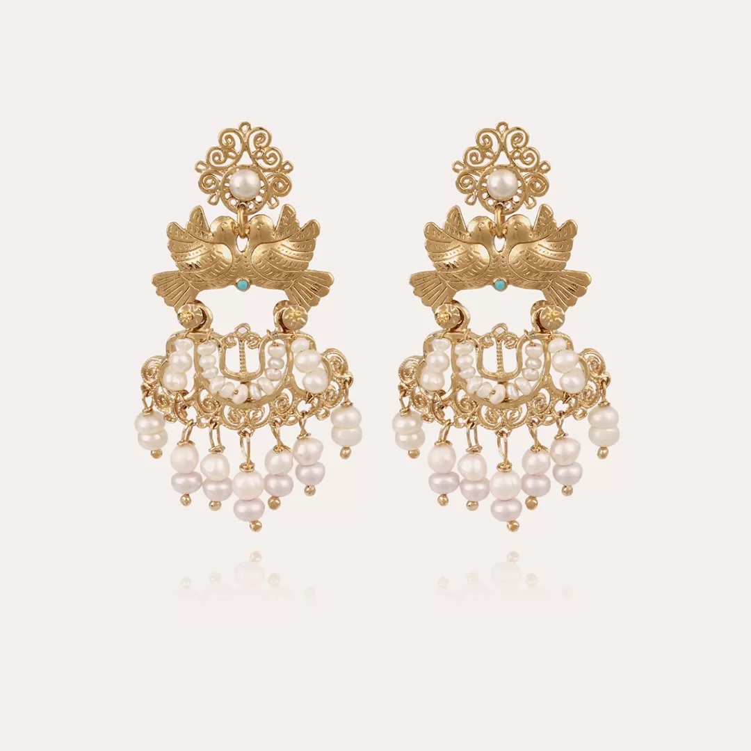 Gas Bijoux Boucles D'Oreilles Oaxaca Pampille Dorees