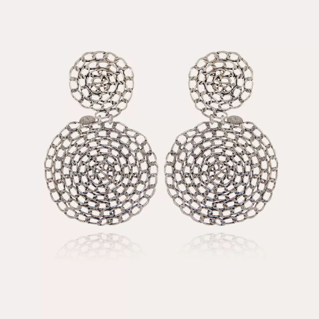 Gas Bijoux Boucles D'Oreilles Onde Gourmette Argentees