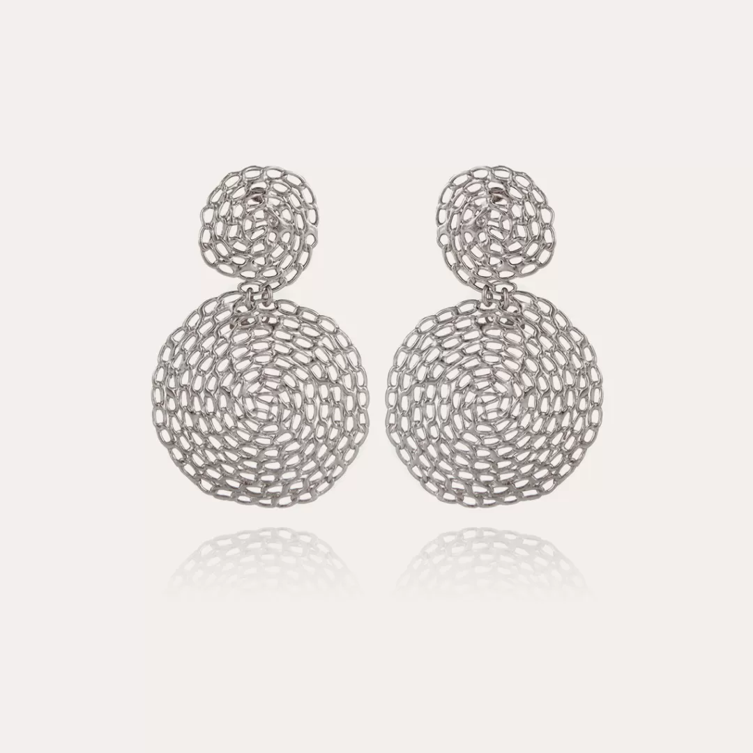 Gas Bijoux Boucles D'Oreilles Onde Gourmette Petit Modele Argentees
