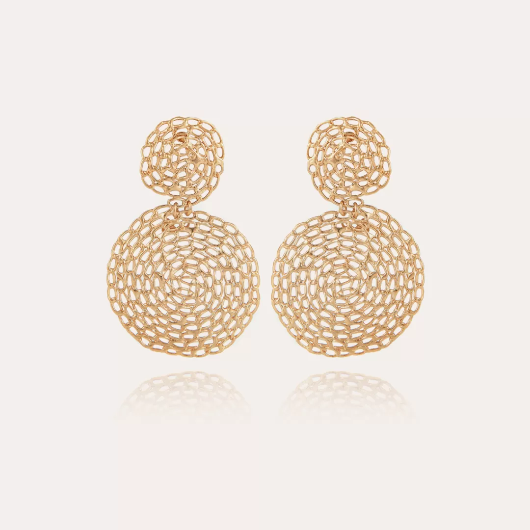 Gas Bijoux Boucles D'Oreilles Onde Gourmette Petit Modele Dorees