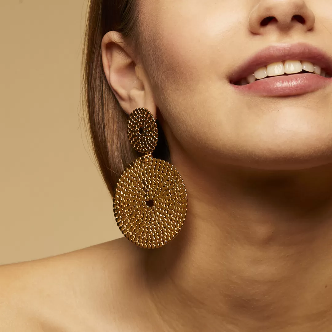 Gas Bijoux Boucles D'Oreilles Onde Lucky Dorees