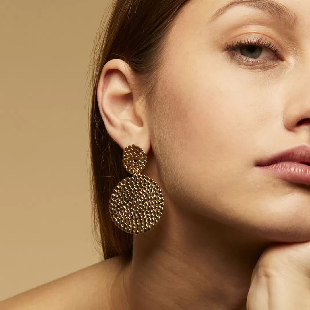 Gas Bijoux Boucles D'Oreilles Onde Lucky Petit Modele Dorees