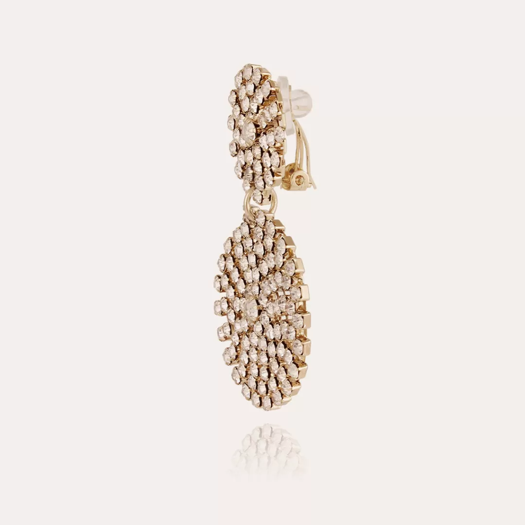 Gas Bijoux Boucles D'Oreilles Onde Lucky Strass Petit Modele Dorees