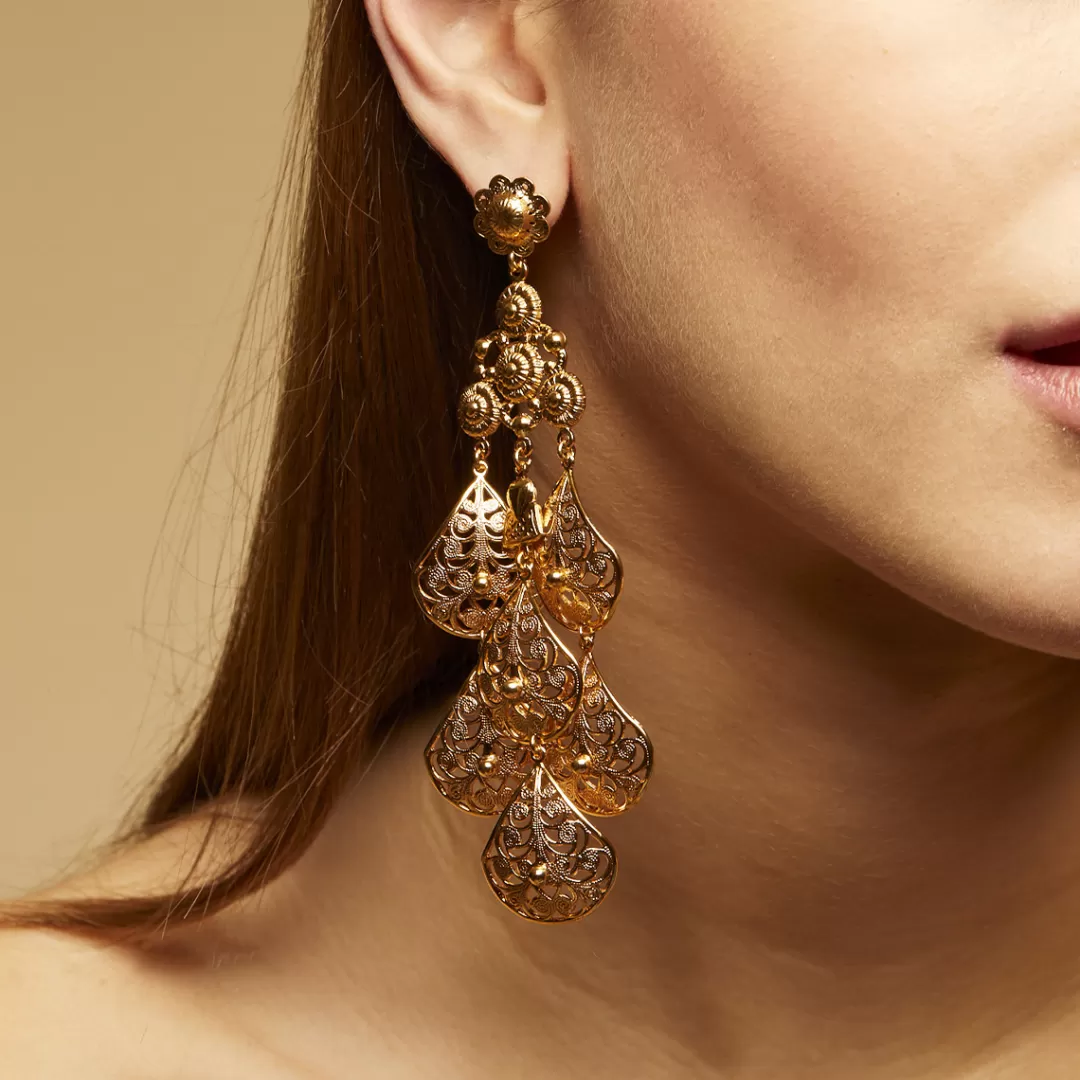 Gas Bijoux Boucles D'Oreilles Orferia Grand Modele Dorees