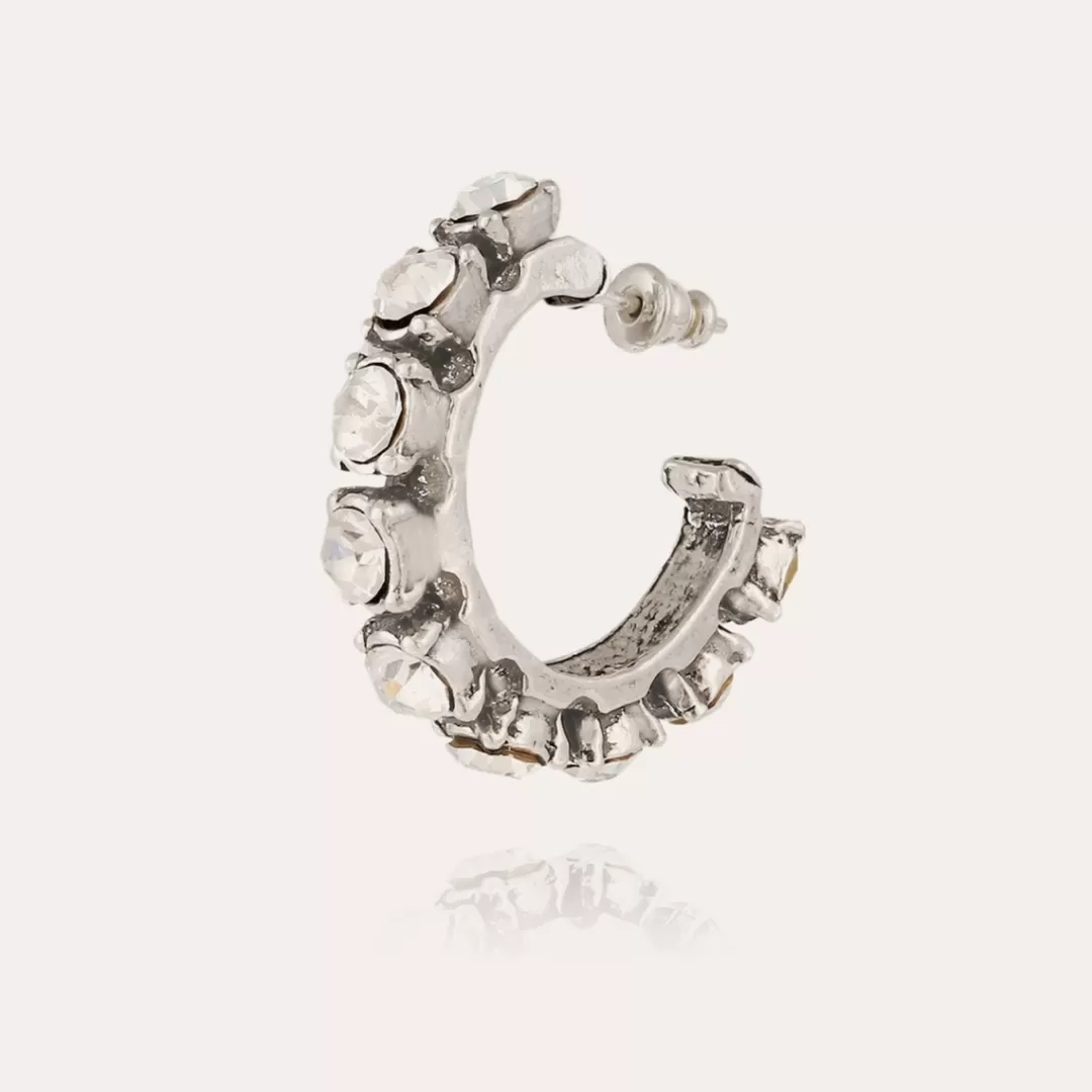 Gas Bijoux Boucles D'Oreilles Parelie Argentees-Strass