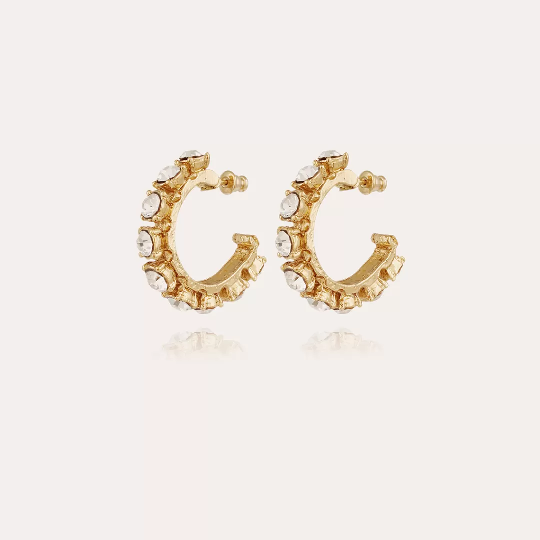 Gas Bijoux Boucles D'Oreilles Parelie Dorees-Strass