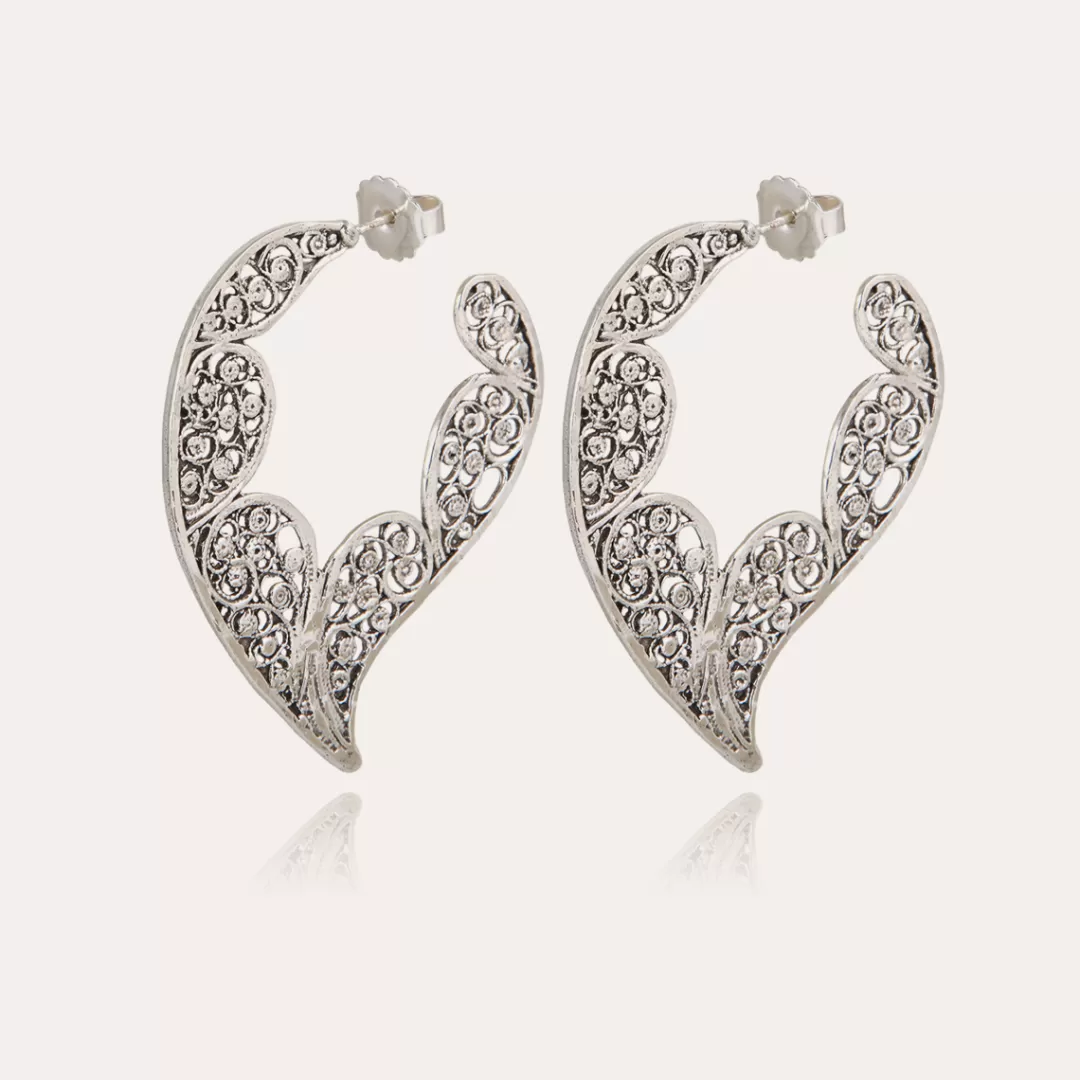Gas Bijoux Boucles D'Oreilles Paule Argentees