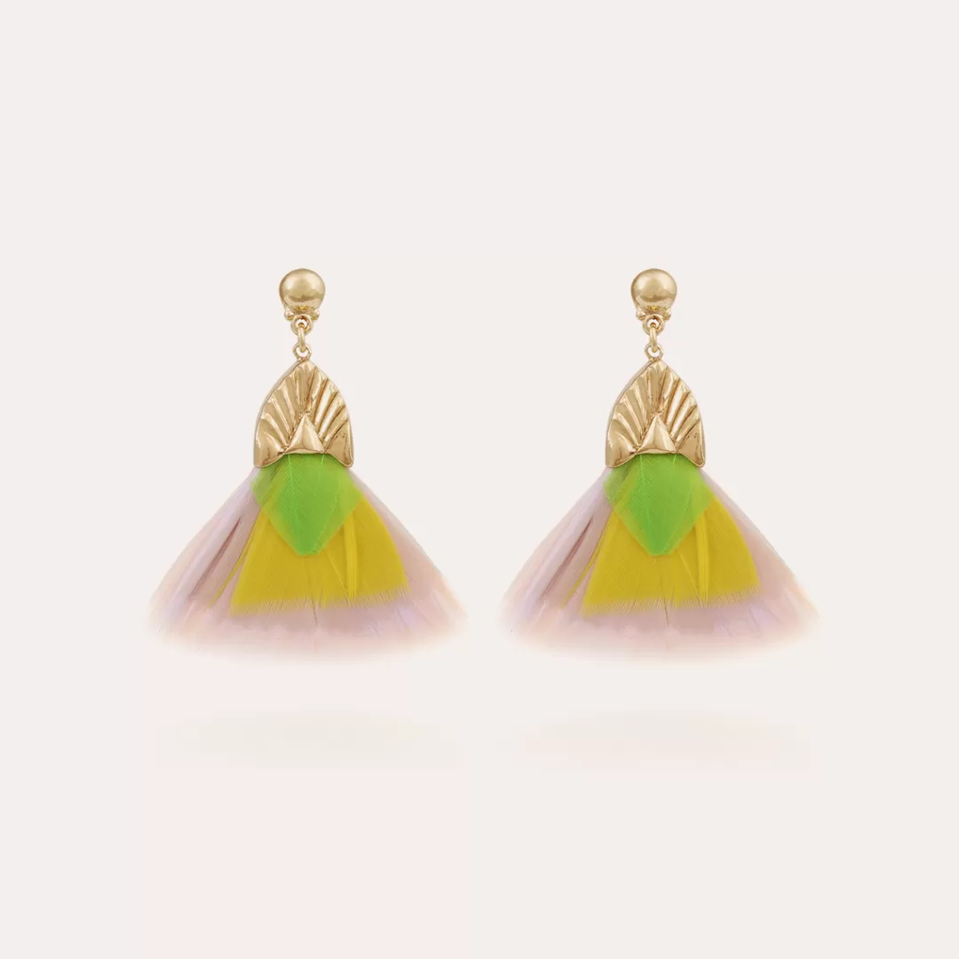 Gas Bijoux Boucles D'Oreilles Plumette Dorees