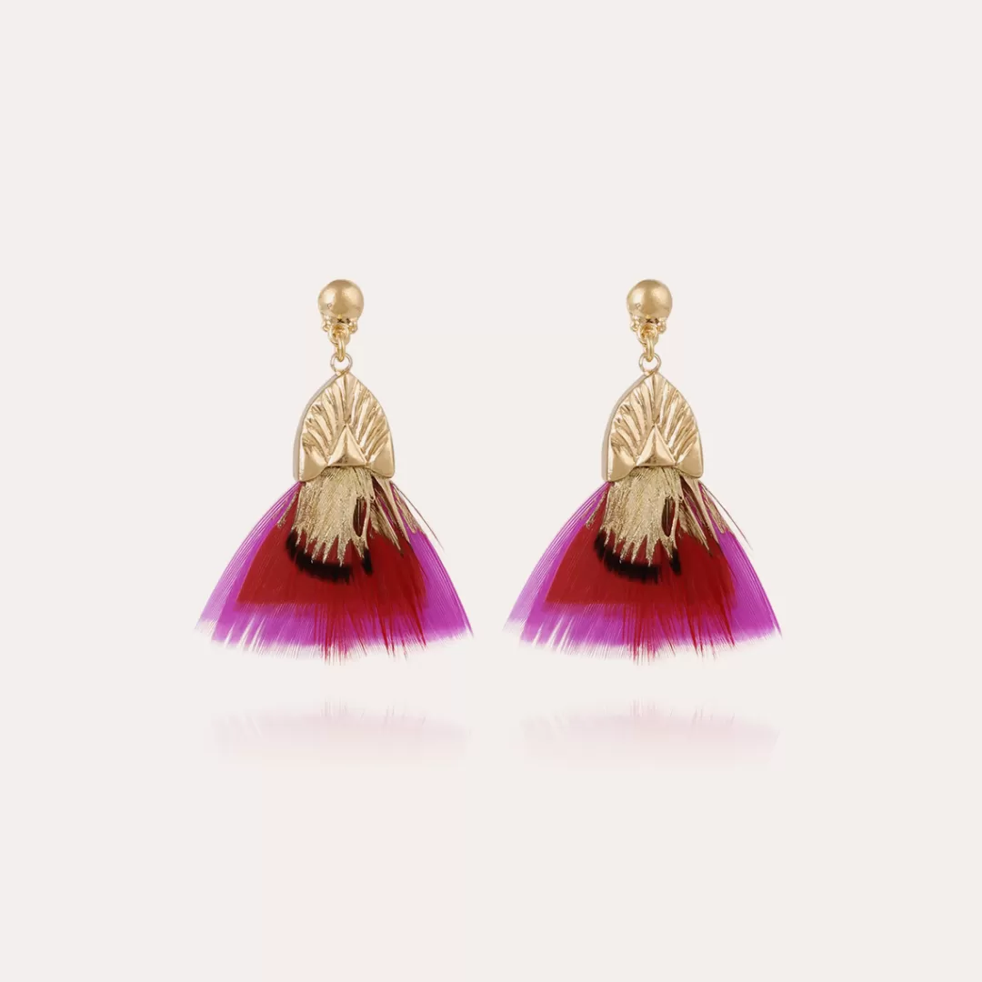 Gas Bijoux Boucles D'Oreilles Plumette Dorees