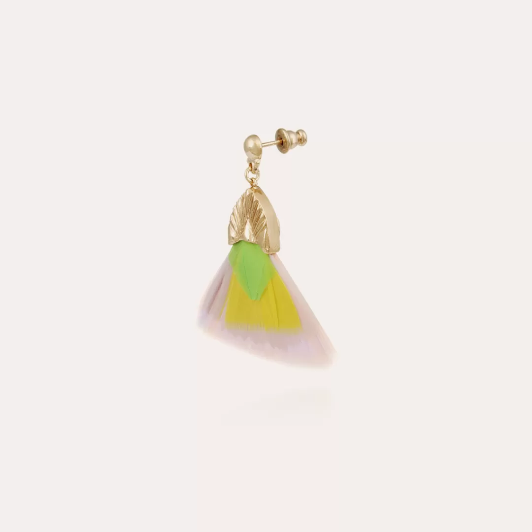 Gas Bijoux Boucles D'Oreilles Plumette Dorees