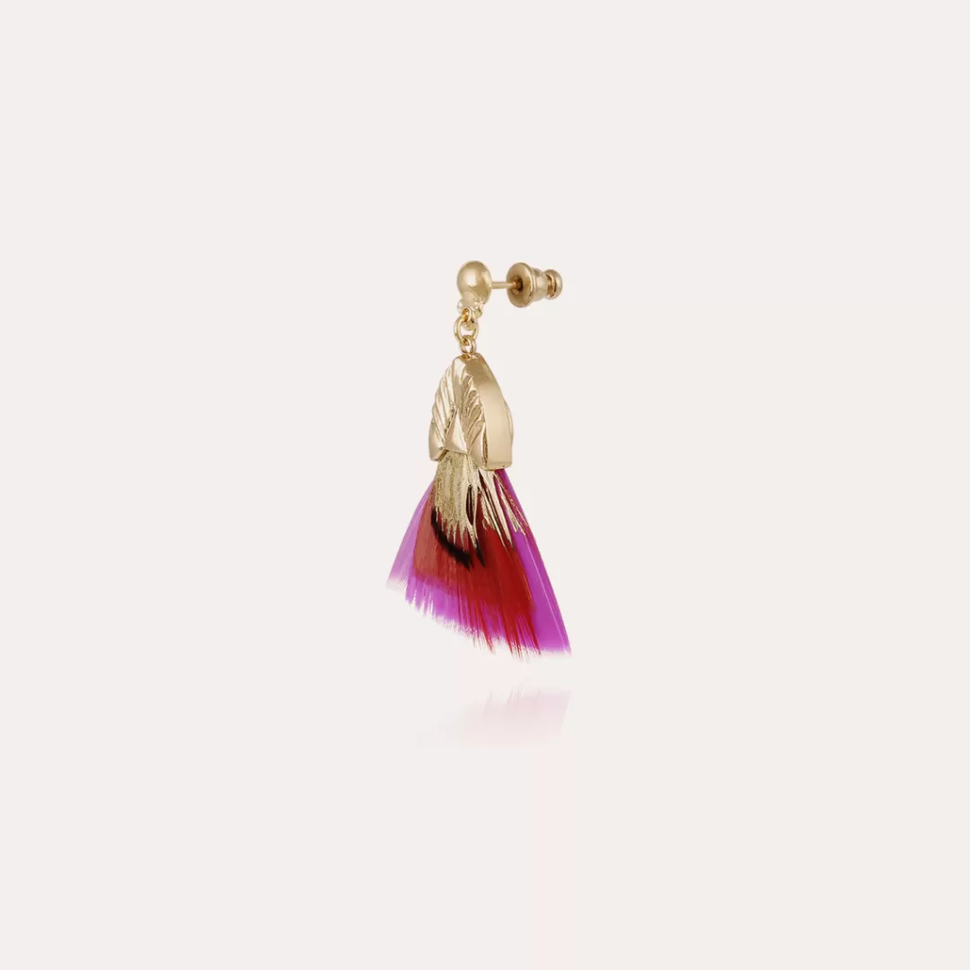 Gas Bijoux Boucles D'Oreilles Plumette Dorees