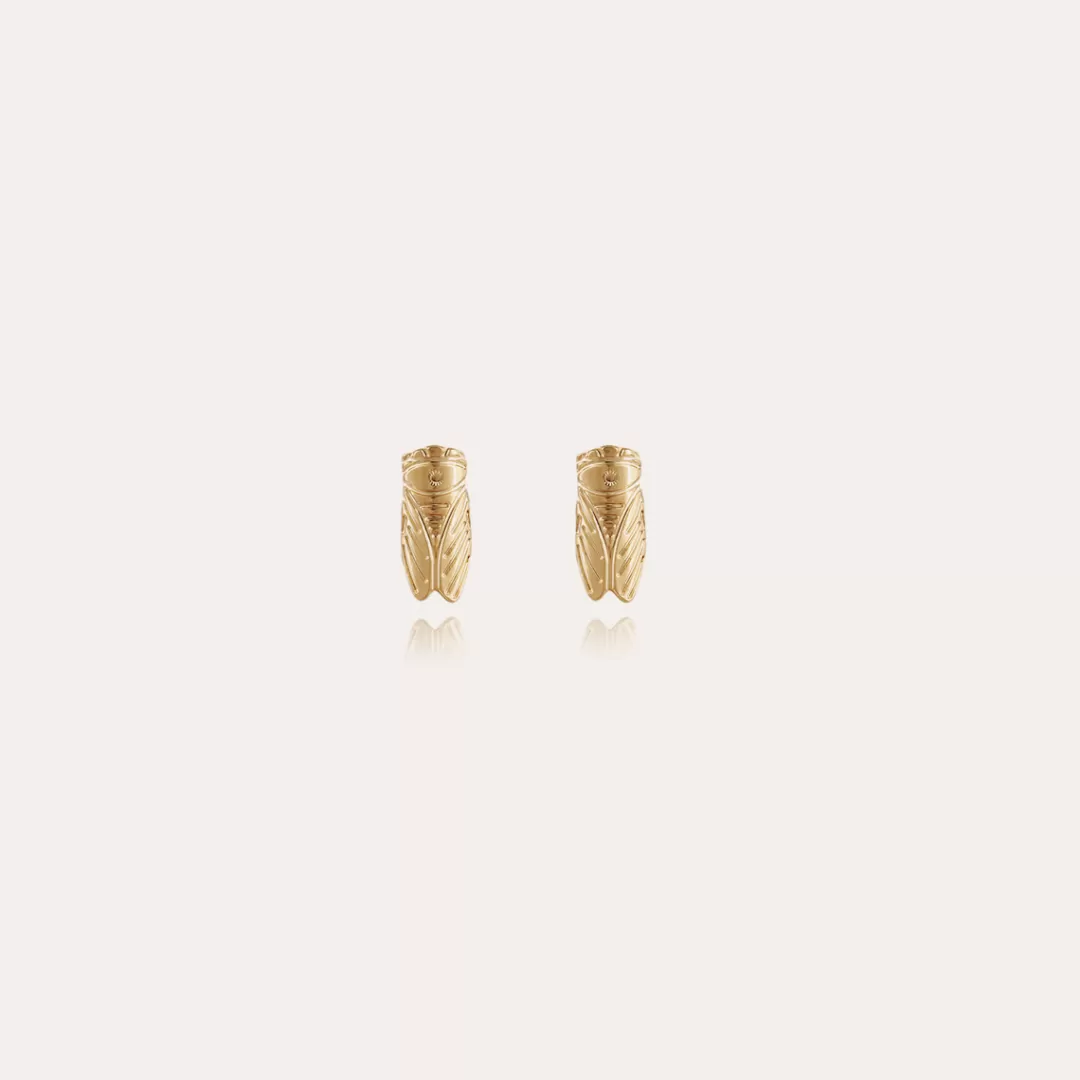 Gas Bijoux Boucles D'Oreilles Puce Cigale Dorees