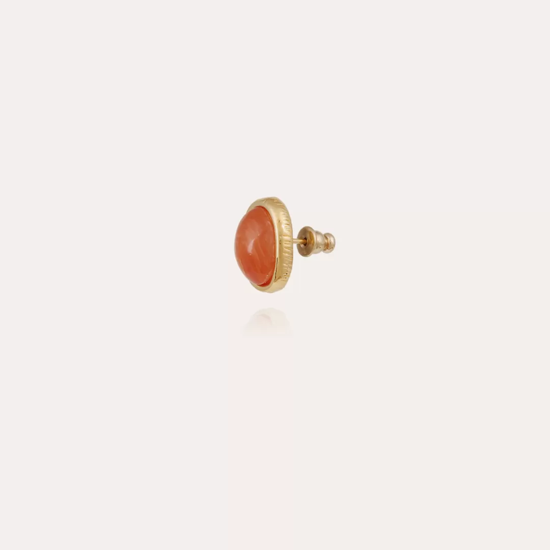 Gas Bijoux Boucles D'Oreilles Puce Ovo Dorees-Cornaline