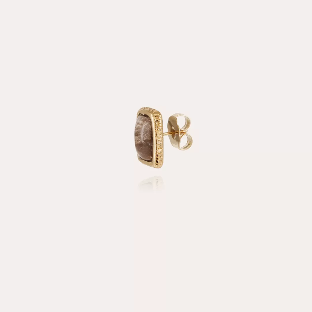 Gas Bijoux Boucles D'Oreilles Puce Totem Dorees-Bois Silicifie