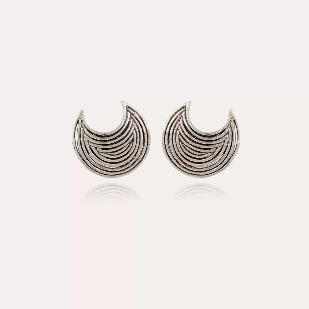 Gas Bijoux Boucles D'Oreilles Puces Luna Wave Argentees