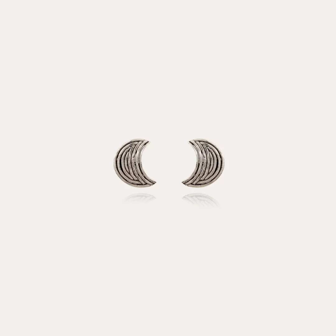 Gas Bijoux Boucles D'Oreilles Puces Luna Wave Petit Modele Argentees