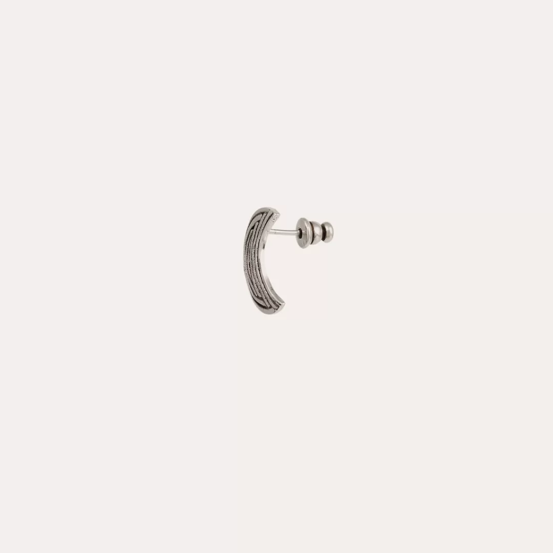 Gas Bijoux Boucles D'Oreilles Puces Luna Wave Petit Modele Argentees