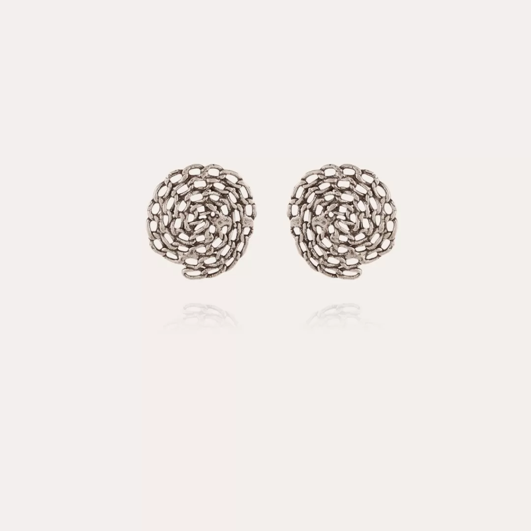 Gas Bijoux Boucles D'Oreilles Puces Onde Gourmette Argentees