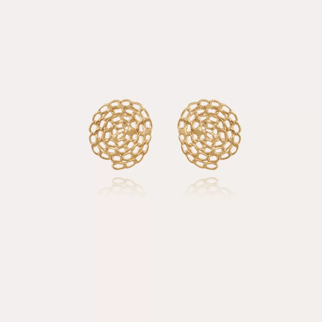 Gas Bijoux Boucles D'Oreilles Puces Onde Gourmette Dorees