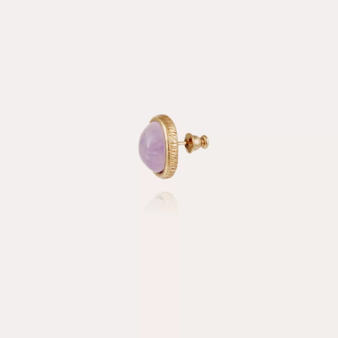 Gas Bijoux Boucles D'Oreilles Puces Ovo Dorees-Amethyste