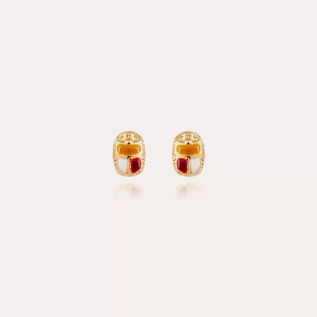 Gas Bijoux Boucles D'Oreilles Puces Scaramouche Email Dorees