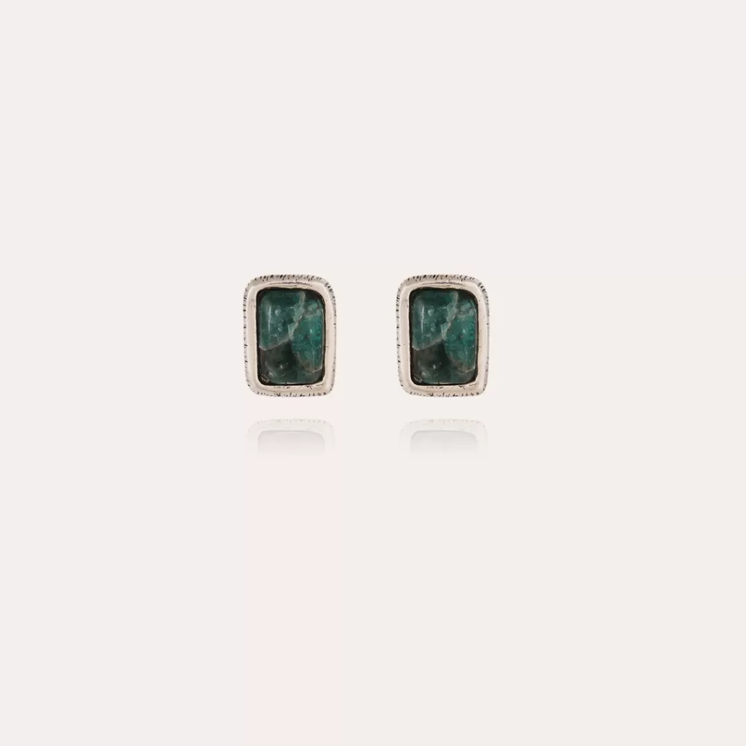 Gas Bijoux Boucles D'Oreilles Puces Totem Argentees-Apatite Bleue