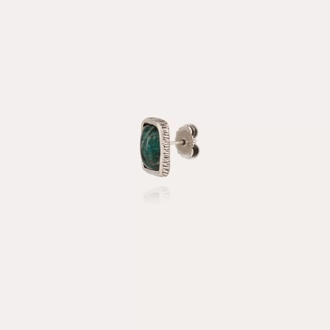 Gas Bijoux Boucles D'Oreilles Puces Totem Argentees-Apatite Bleue